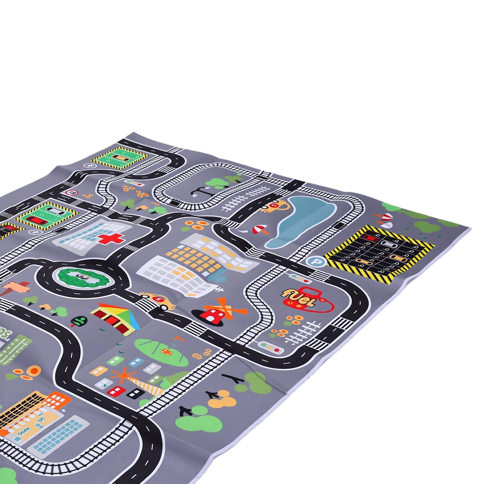 Tapis éducatif City Road Tapis de Jeu en Velours Doux pour Enfants 55,12 X 78,74 Pouces Aire de Jeu Intérieure (Style 3)