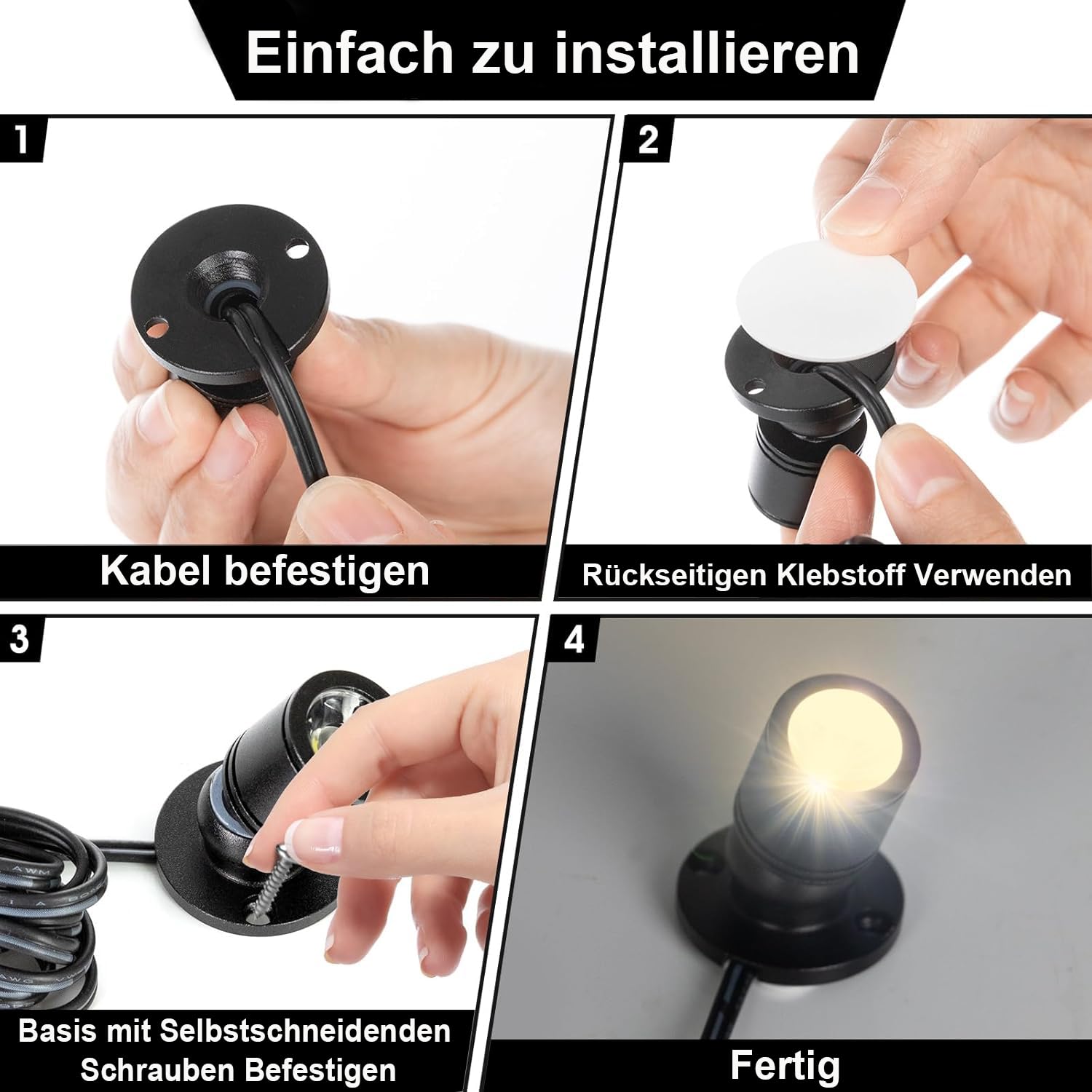 Mini led spot LED Spotlichter für den Innenbereich Schranklicht Klein LED Scheinwerfer Akzentlichter 360° Schwenkbar Aluminium Mini spot Bilderlichter für Galerien, Flur, Schrank