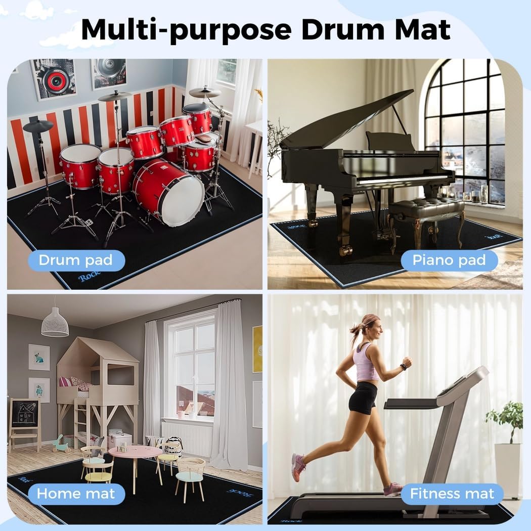 Electrical Drum Carpet Drum Kit, Drum Rug, Best Gift for Drum Music 47" Set, Or Drum with Jazz Pedals, Pads, Mats for Rugs Accessories for Pads