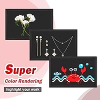 Vista 5 de Miratino Tablero de anuncios de 16 x 11 pulgadas, tableros de corcho de lino negro para paredes, marco de madera, tablero de fotos de corcho