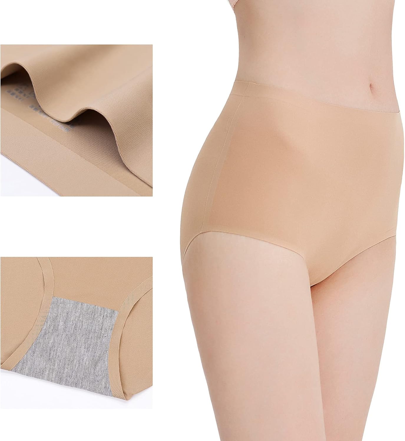 FallSweet No Show High Waist Briefs Underwear for Women Seamless Panties Multi Pack - Image 3