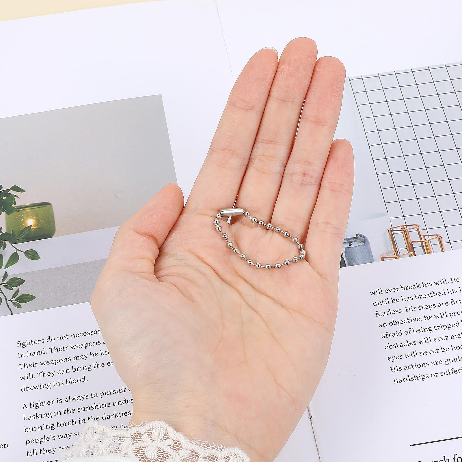 50pcs Stainless Steel Connector Clasp For Ball Chain Calotte End Crimps