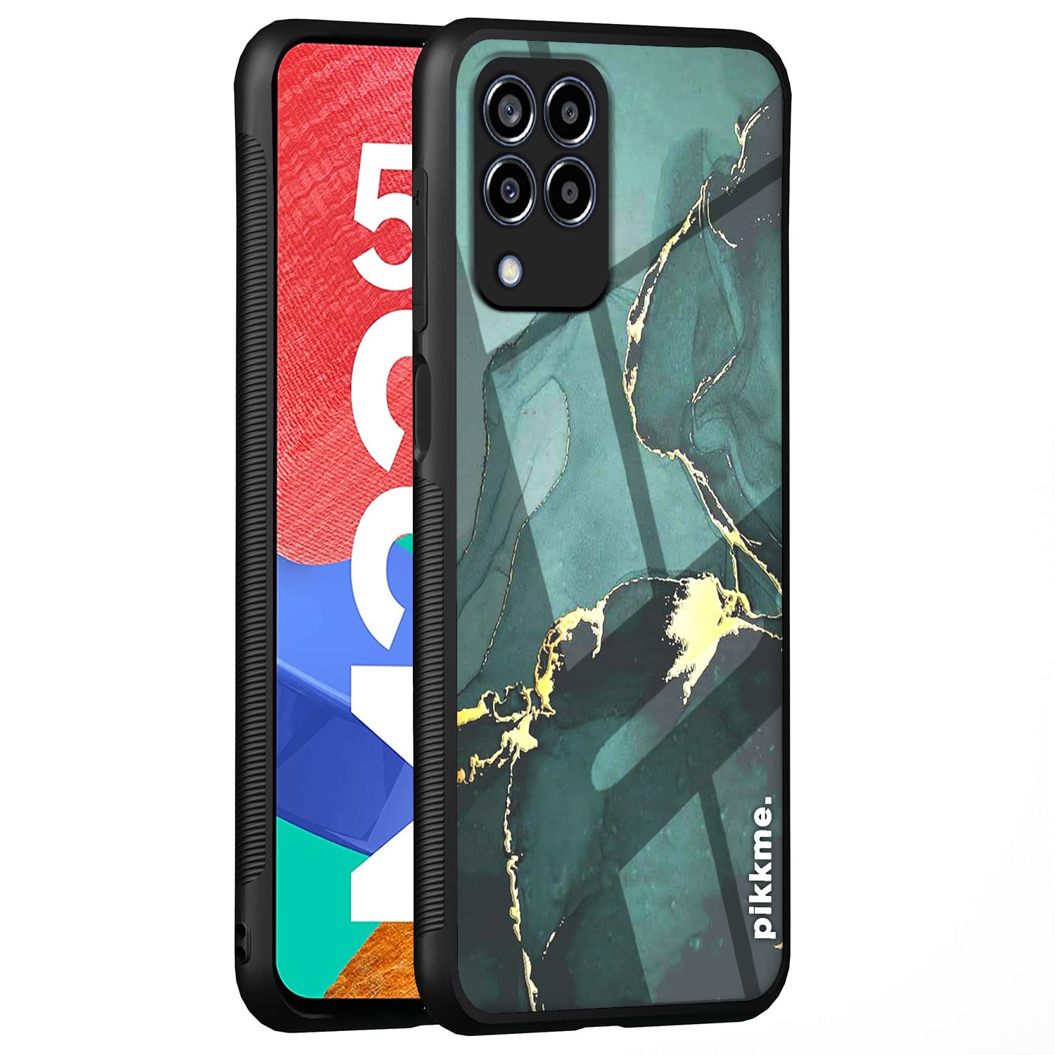 Pikkme Samsung Galaxy M33 5G Back Cover | Ultra Hybrid Printed Green Grey Marble Glass Case | Soft TPU Sides with Anit-Skid Grip Protection (Marble 12) (B0BRT1QV7S) Amazon Price History, Amazon Price Tracker