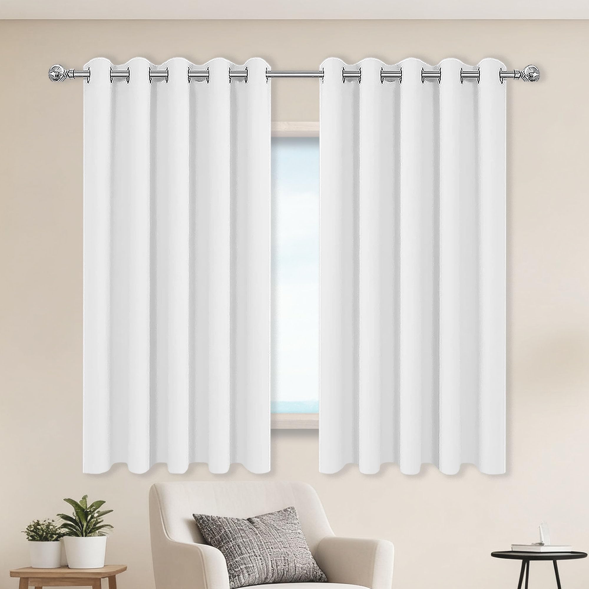 Rideau occultant pour chambre adulte blanc 300x105 cm isolant pour retrouver un sommeil réparateur
