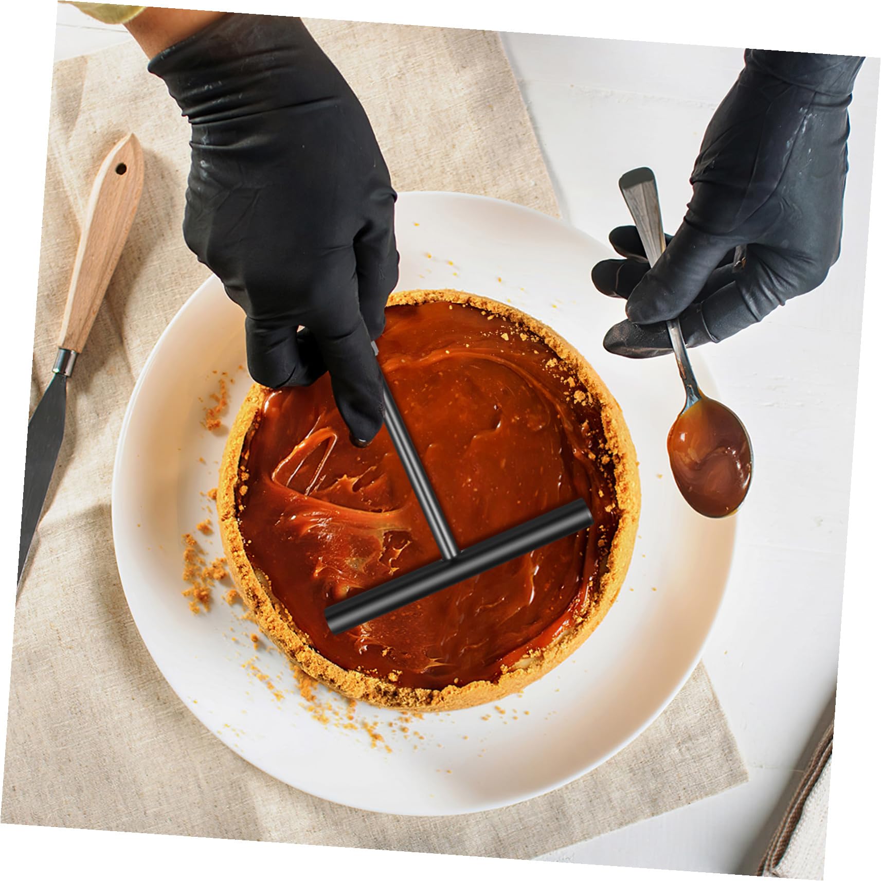 Spatule pour crêpe en inox et grattoir pâtisserie ensemble pour crème beurre et pâte outil réutilisable acier résistant pour cuisine maison et fête
