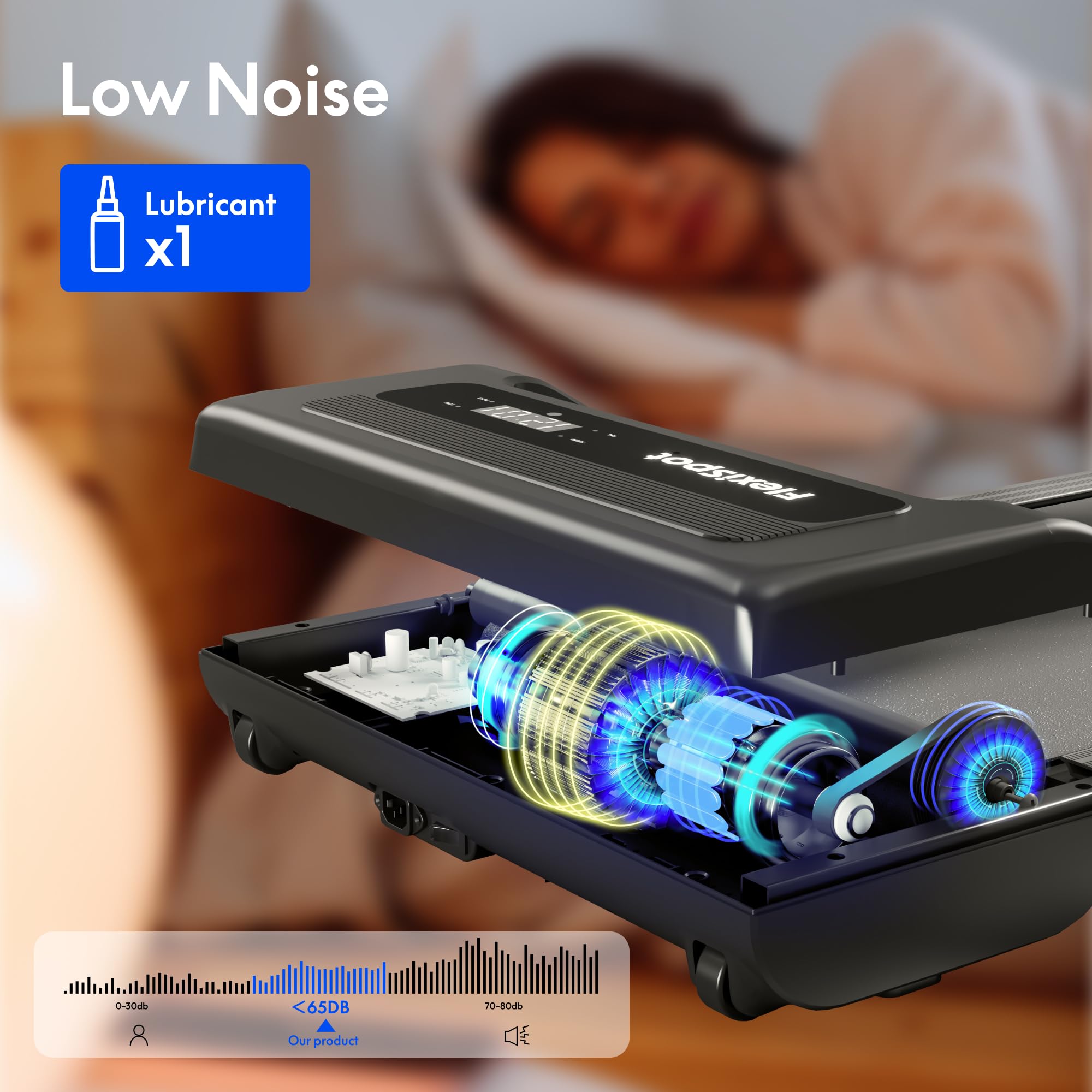 FlexiSpot Laufband Walking Pad für zuhause und Büro, Geräuscharme Laufbänder 4 in 1 Tragbares Laufband mit Fernbedienung und LED Display DynamicX