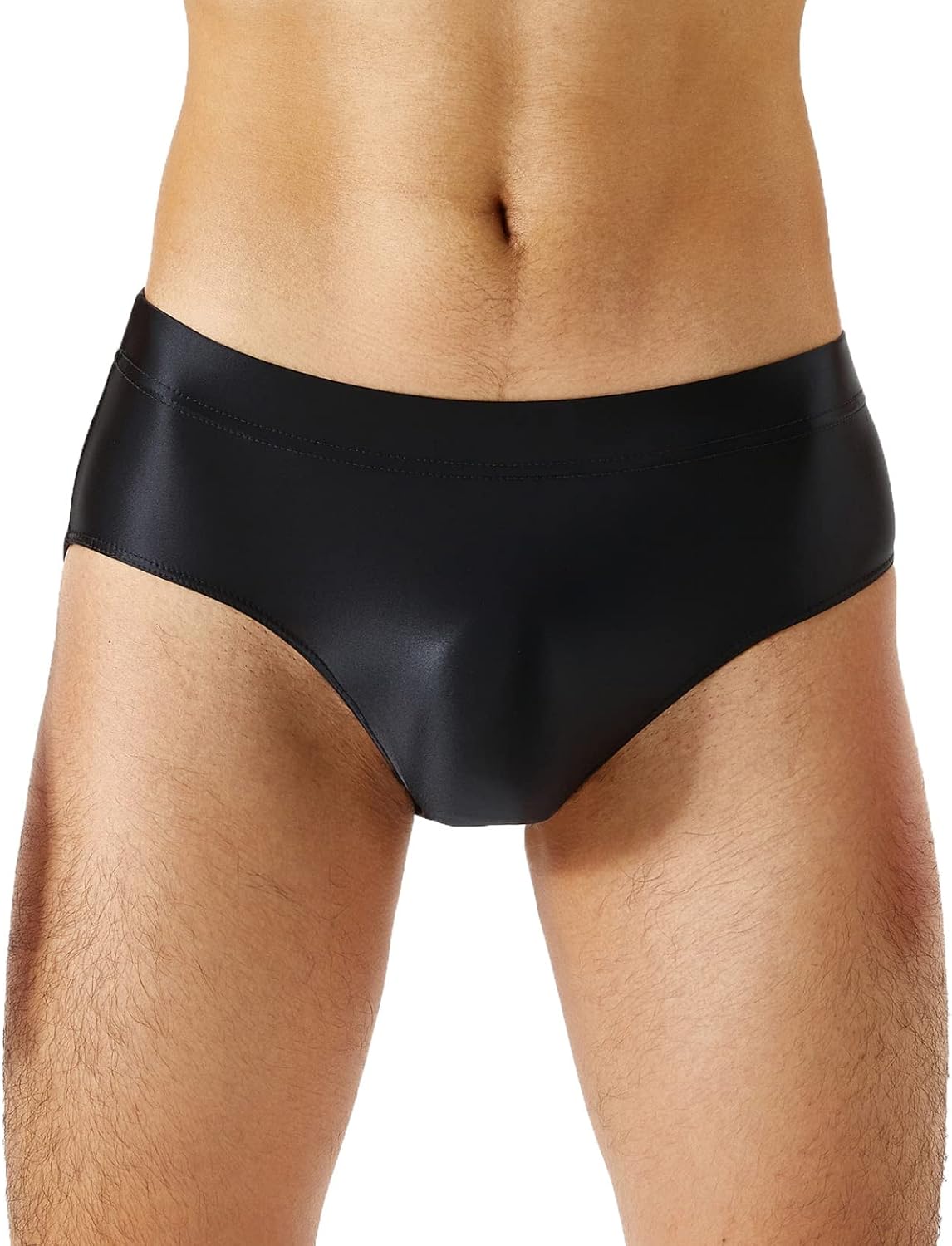 Men Oil Shiny Low Rise Brief Solid Glossy Smooth Underwear Knicker Sexy Underpants Swimwear