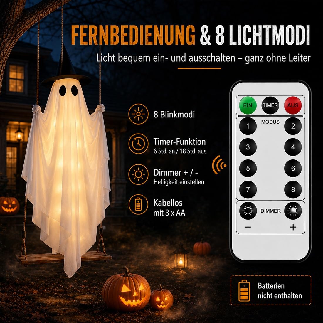 Hängender Schaukelgeist, Halloween Geist Schaukel, Geist Auf Schaukel