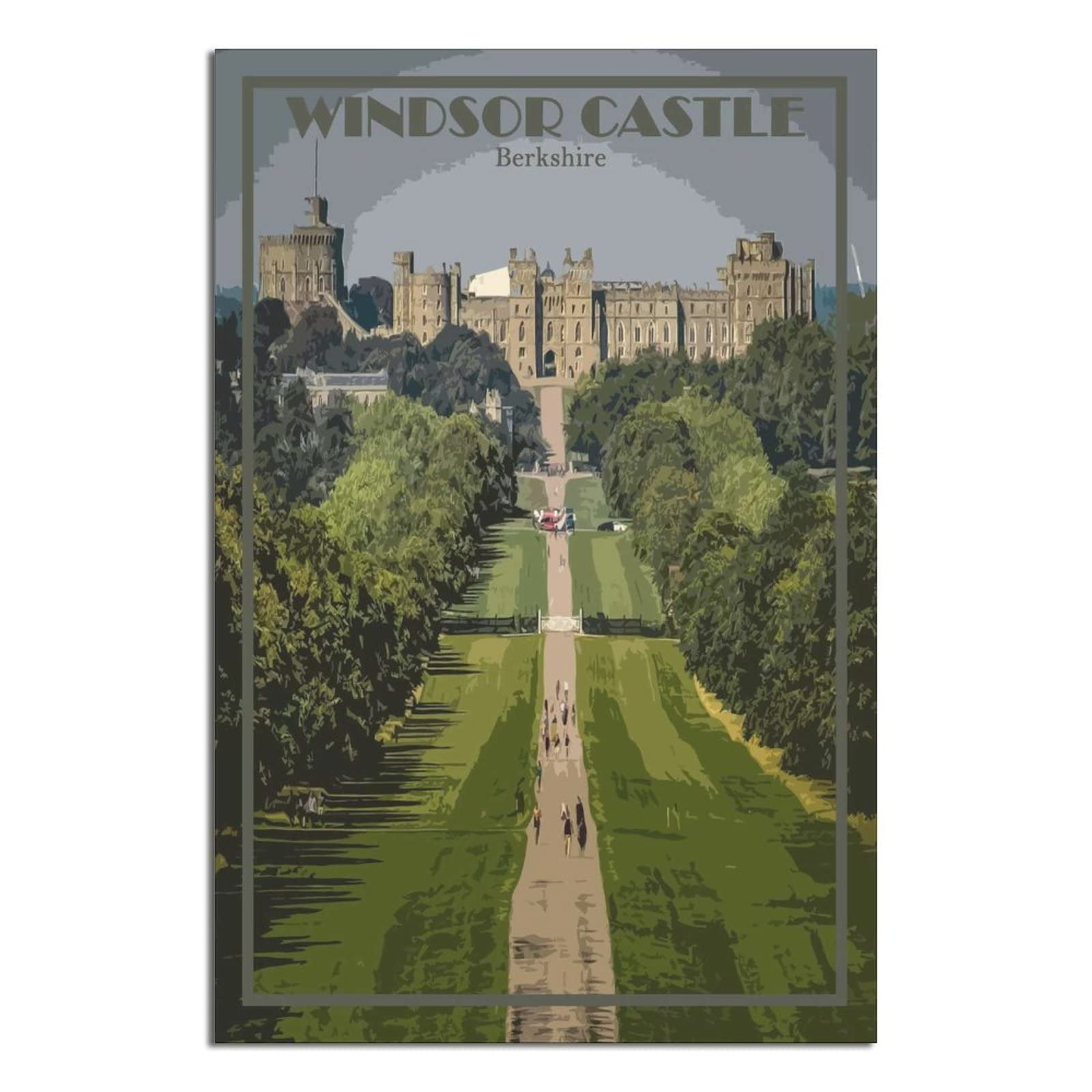 Ktywz A387 Novelty Retro Vintage Wall Tin Plaque Windsor Castle Berkshire Art Plaque Poster Wall Decor For Home Tool Room Bar Club Restaurant Cafe 30X40cm