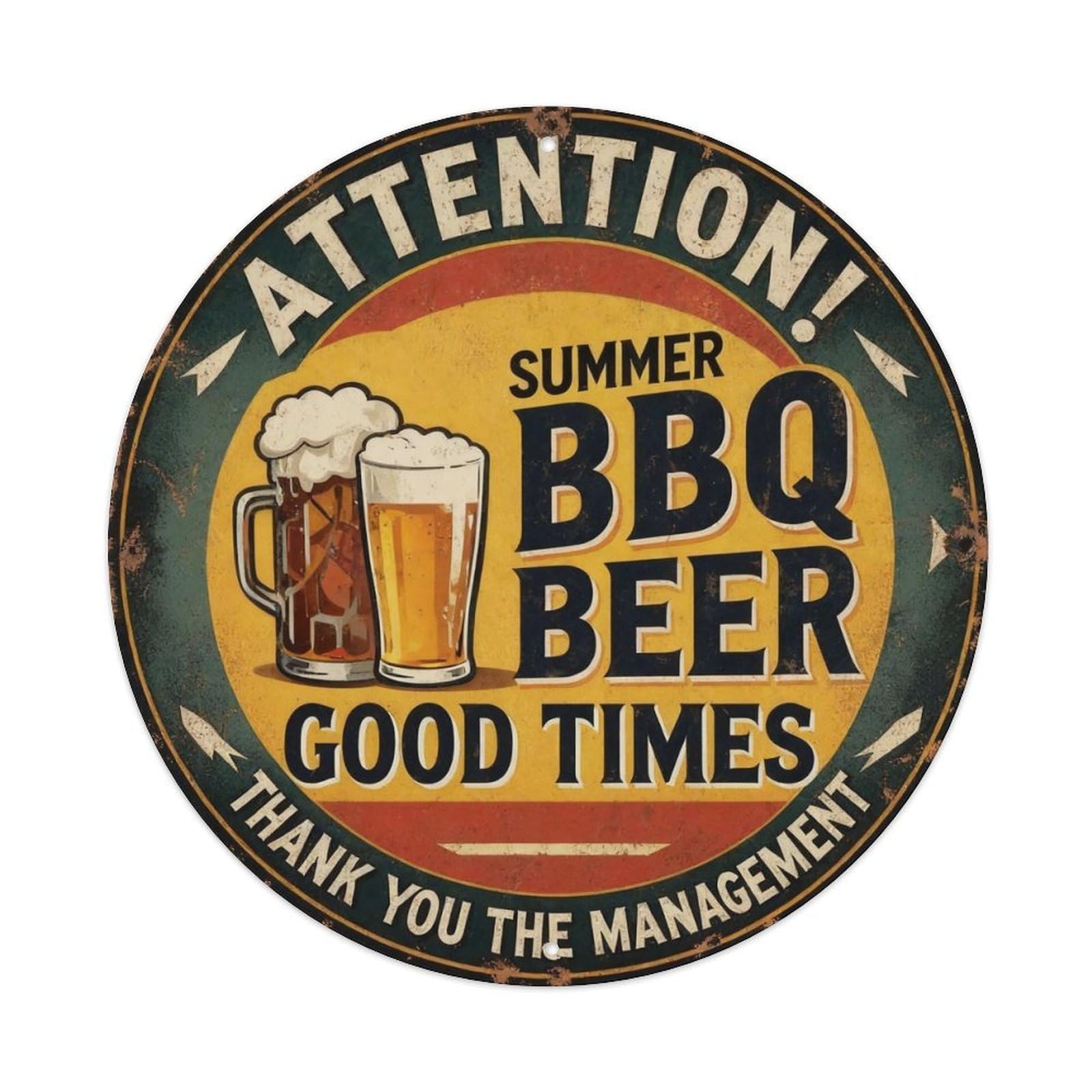 Summer Bbq And Beer Good Times Metal Tin Sign Plaque