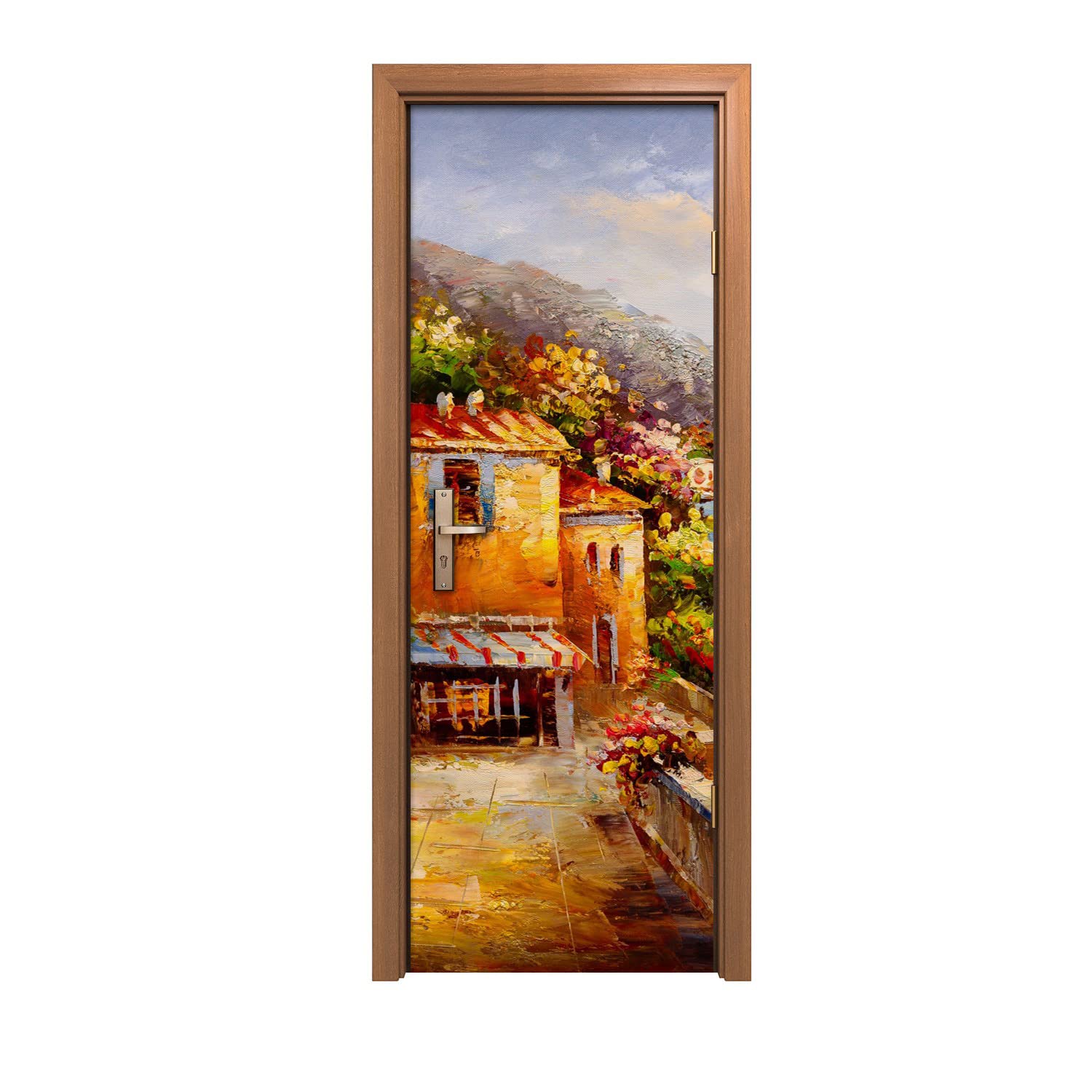 Autocollant de porte haut de gamme design d'intérieur ville de la côte 70x200cm