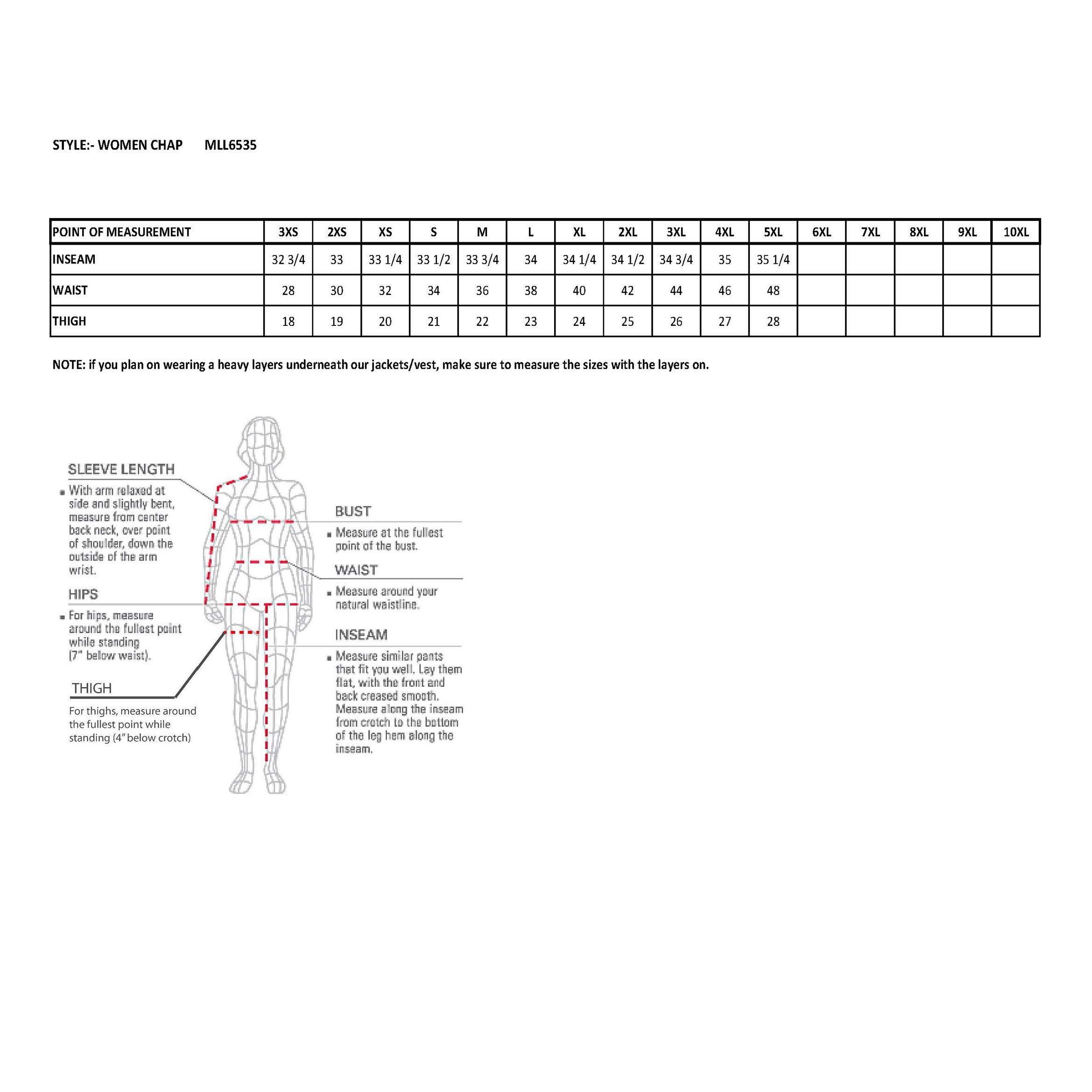Women's Lightweight Hip Set Chap w/Lace and Grommet Details