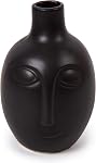 Truu Design White Modern Abstract Ceramic Face Decorative Beautiful Planter Flower Vase, 8.25 x 4 inches, White