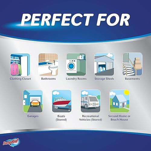 Miniatura 4 de Damp Rid Absorbedor de Humedad y Eliminador de Olores - Sin Fragancia - 10.5 oz. (Paquete de 2) Desechable, Dura Hasta 60 Días, No Requiere