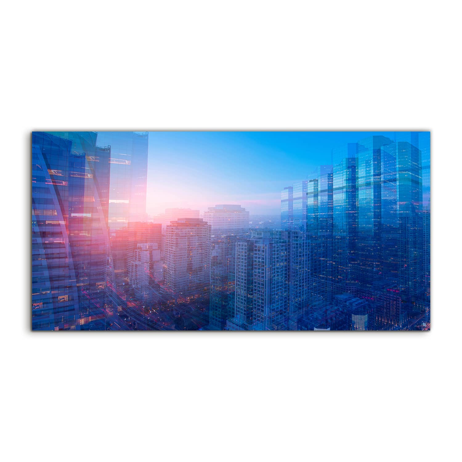 Image sur verre 120x60cm City abstraction pour salon - 8
