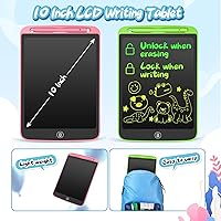Vista 5 de SOOOO Tableta de escritura LCD para niños de 10 pulgadas, paquete de 2 tableros coloridos de garabatos para niños de 3, 4, 5, 6, 7, 8, 9, 10 años