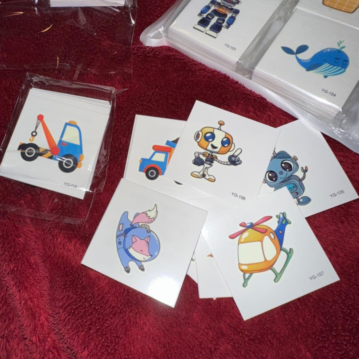 CHARLENT 408 PCS Individually Wrapped Luminous Temporary Tattoos for Kids - Glow in The Dark Mixed Tattoos for Kids Birthday Party Favors Goodie Bag Fillers