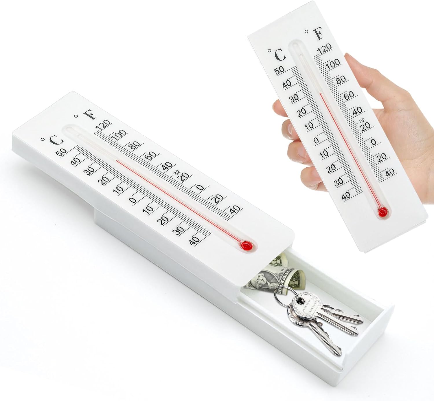 Thermometer Decorative Hide a Keys Lockbox for Outside