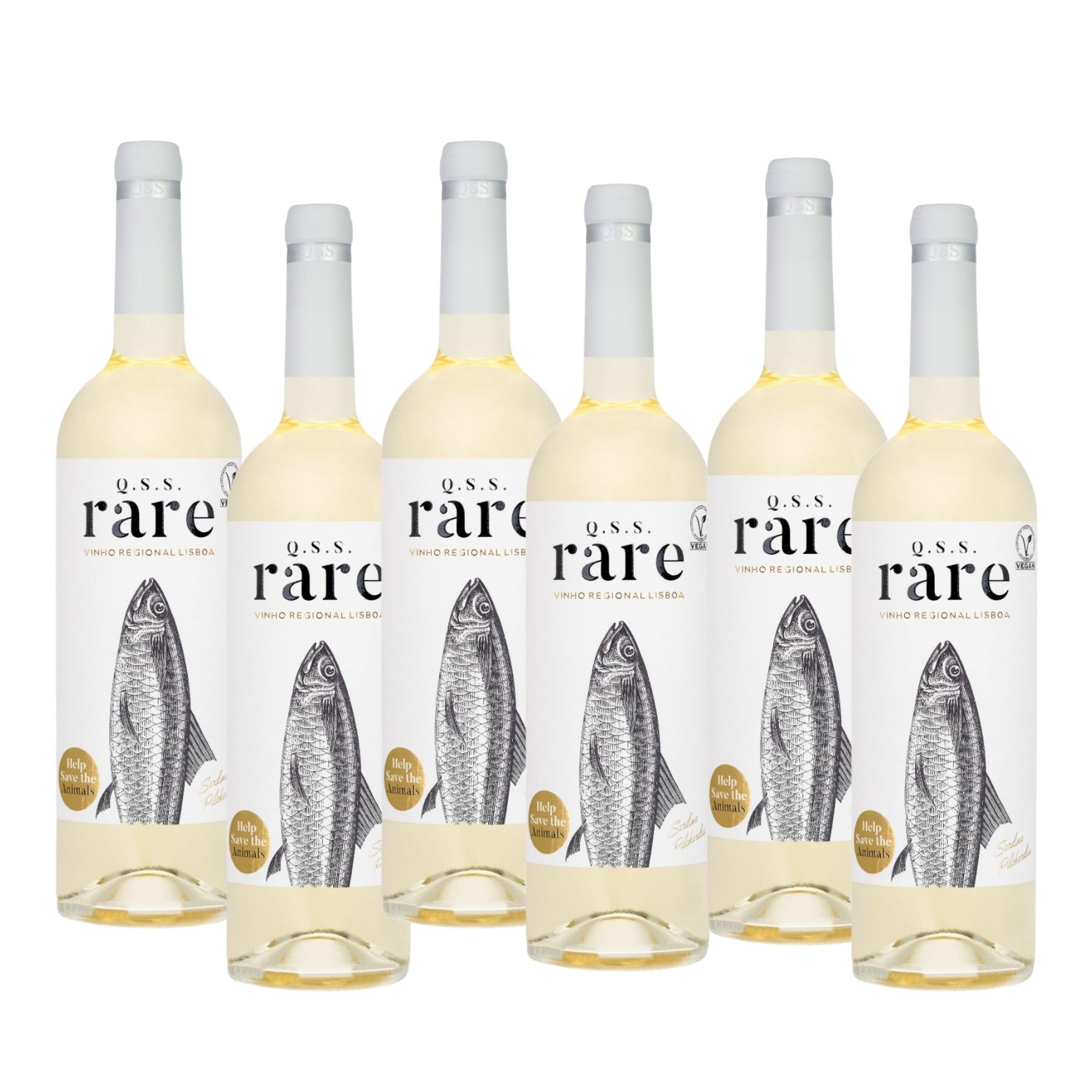 QSS Rare Sardinha Weißwein 75cl aus der Region Lissabon, Karton mit 6 Flaschen Wein, Aroma von Steinobst, frische florale Noten, Vegan