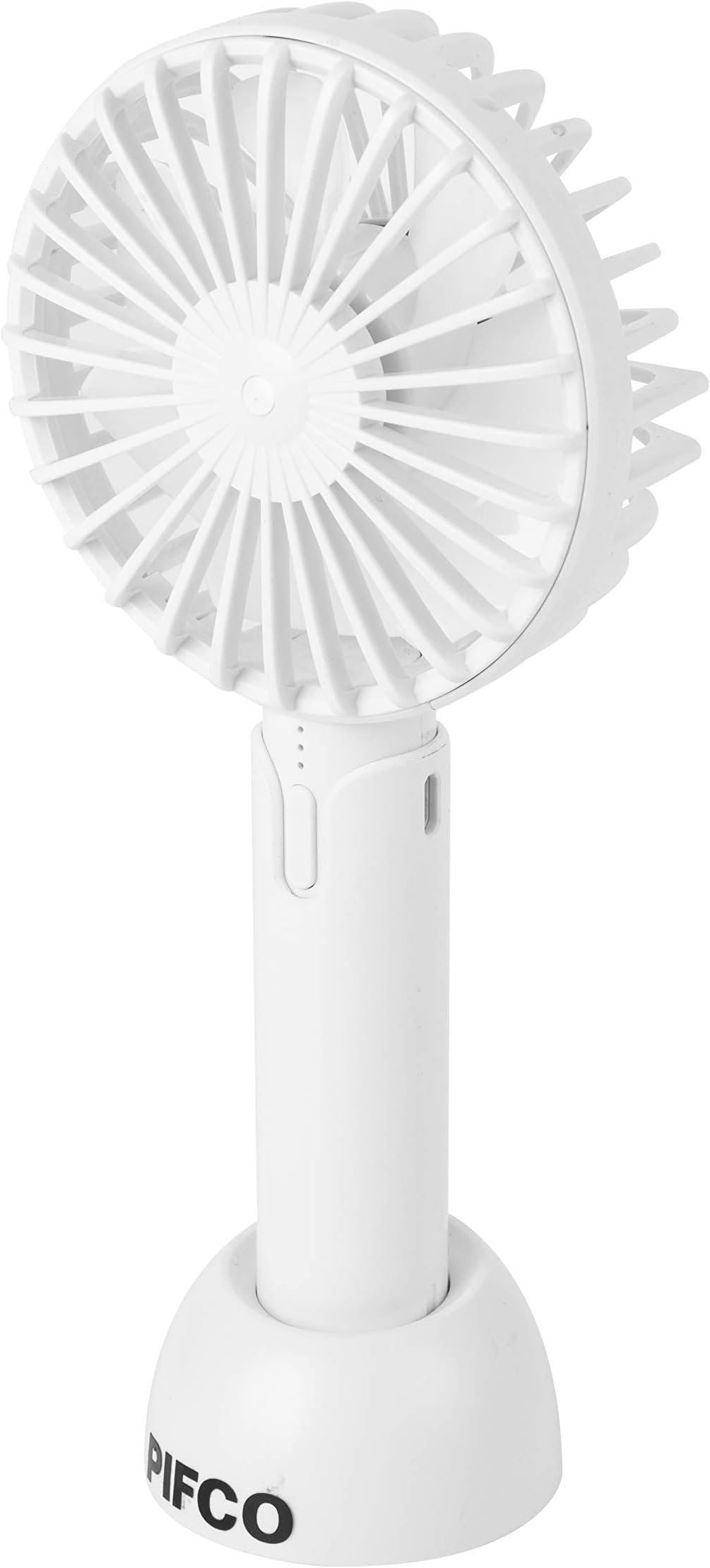 Pifco P55002W Mini Handheld Fan, USB Charger, 3 Speed Settings, 4-Hour Runtime, 4.5 W, White
