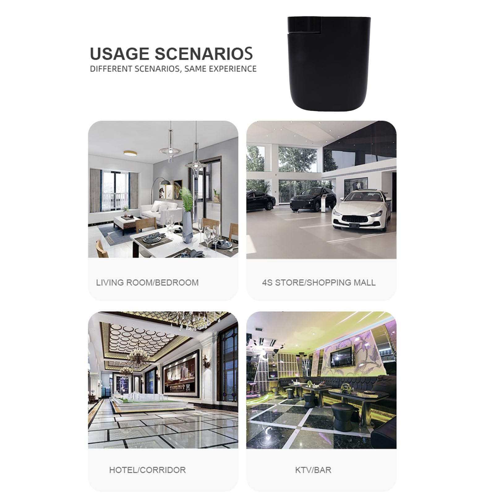Pssopp Difusor de Aceites Esenciales sin Agua, Difusores de 60 Ml, Máquina Difusora de Aromaterapia con Aceite de Fragancia con Control de Aplicación para el Hogar, la Habitación del Coche, la