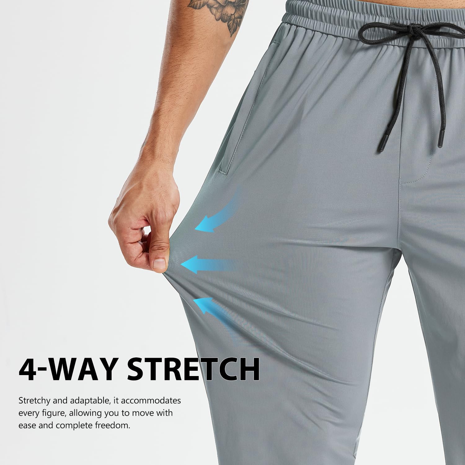 Rane Sports Pantaloni sportivi leggeri da uomo, traspiranti ed elastici, adatti per fitness, corsa e abbigliamento casual