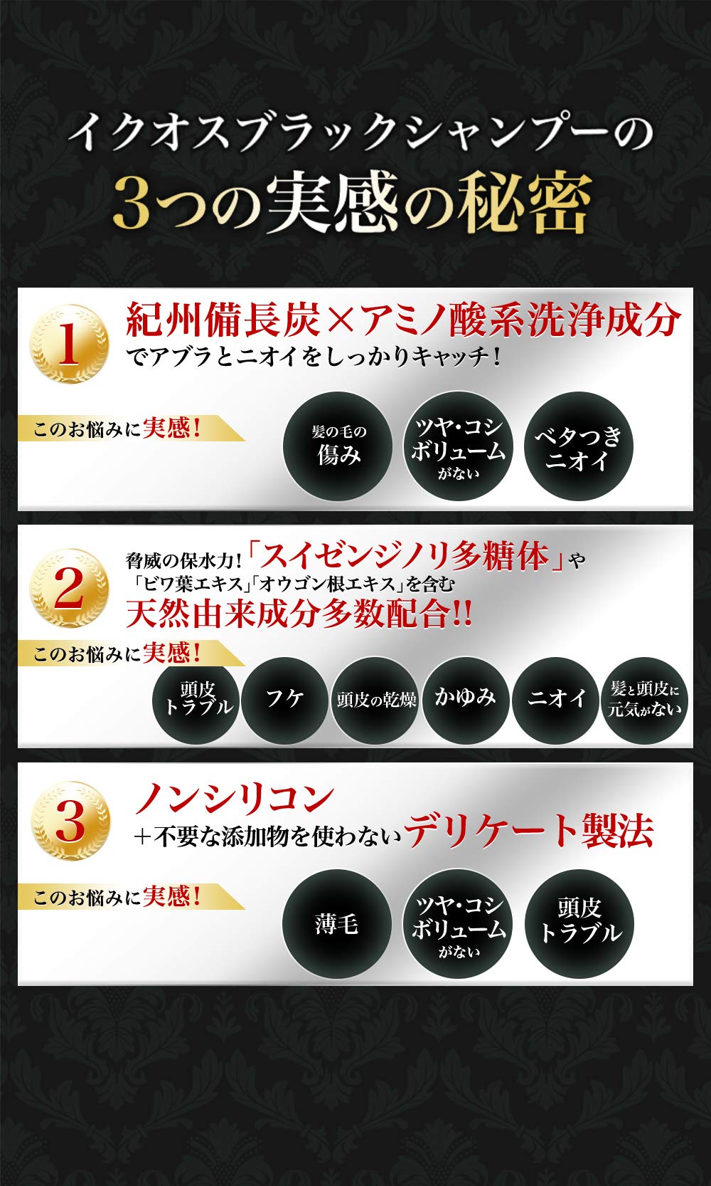 Amazon.co.jp: イクオス スカルプ ブラックシャンプー 各250ml 炭の力