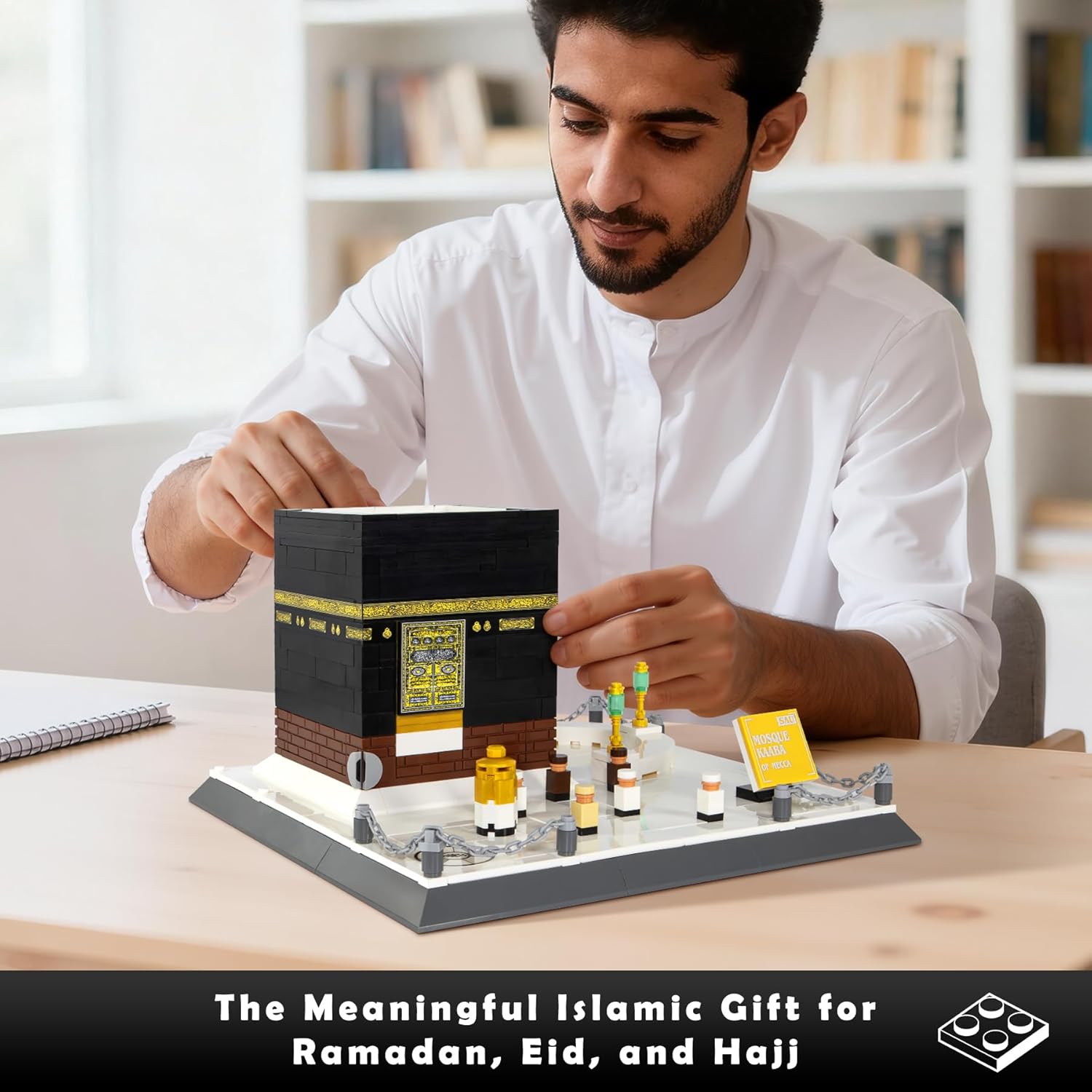 Kaaba Building Set, Mecca Great Mosque Architecture Model Kit 446Pcs, Islamic Gift for Ramadan, Eid & Hajj, Creative Building Blocks for Home & Office Display