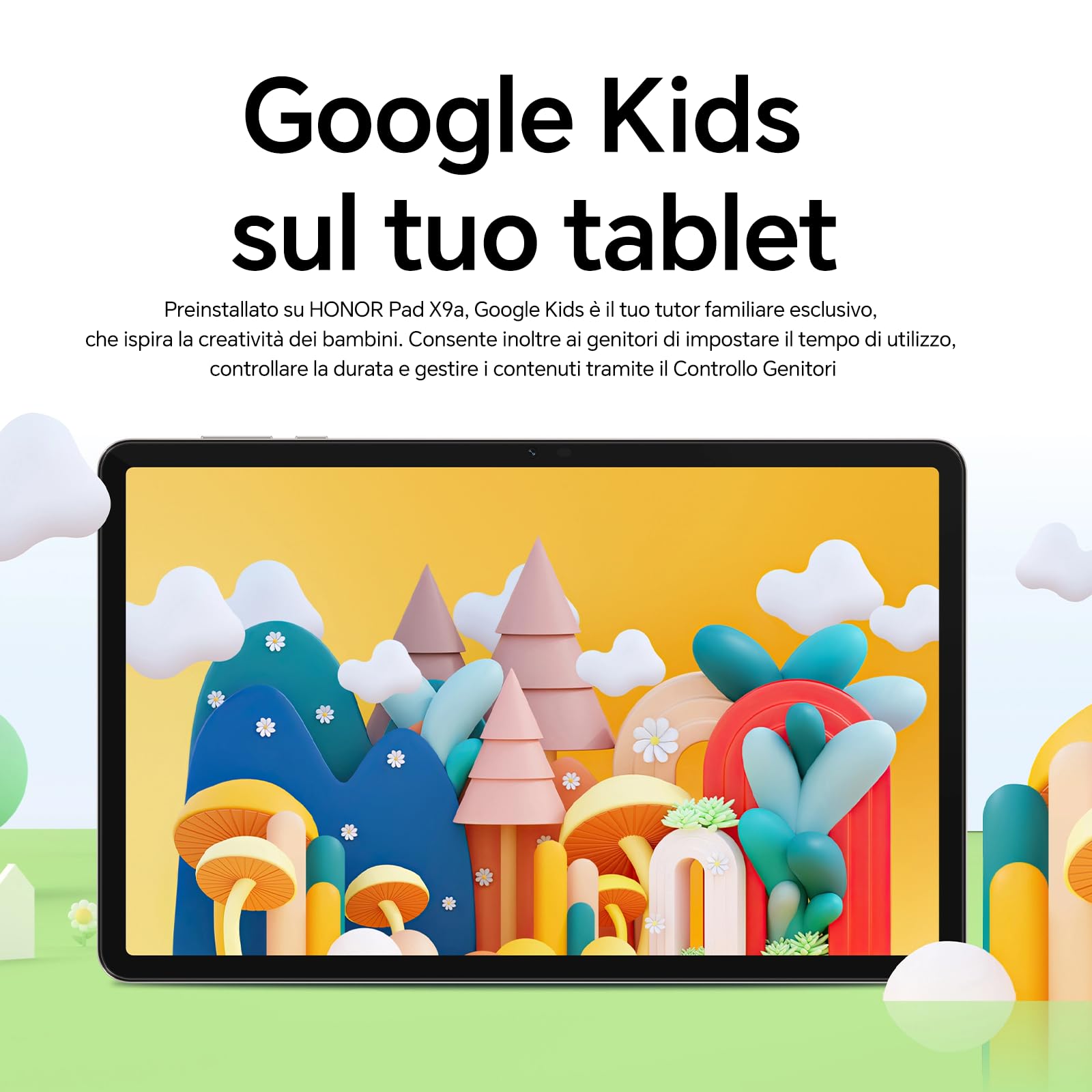 HONOR Pad X9a Tablet 11,5" 2.5K 120Hz, 6GB RAM 128GB, Batteria 8300mAh, 4 Altoparlanti, Snapdragon 685, Android 15, Tablet per Studenti e Famiglia, Corpo in Metallo, Grigio