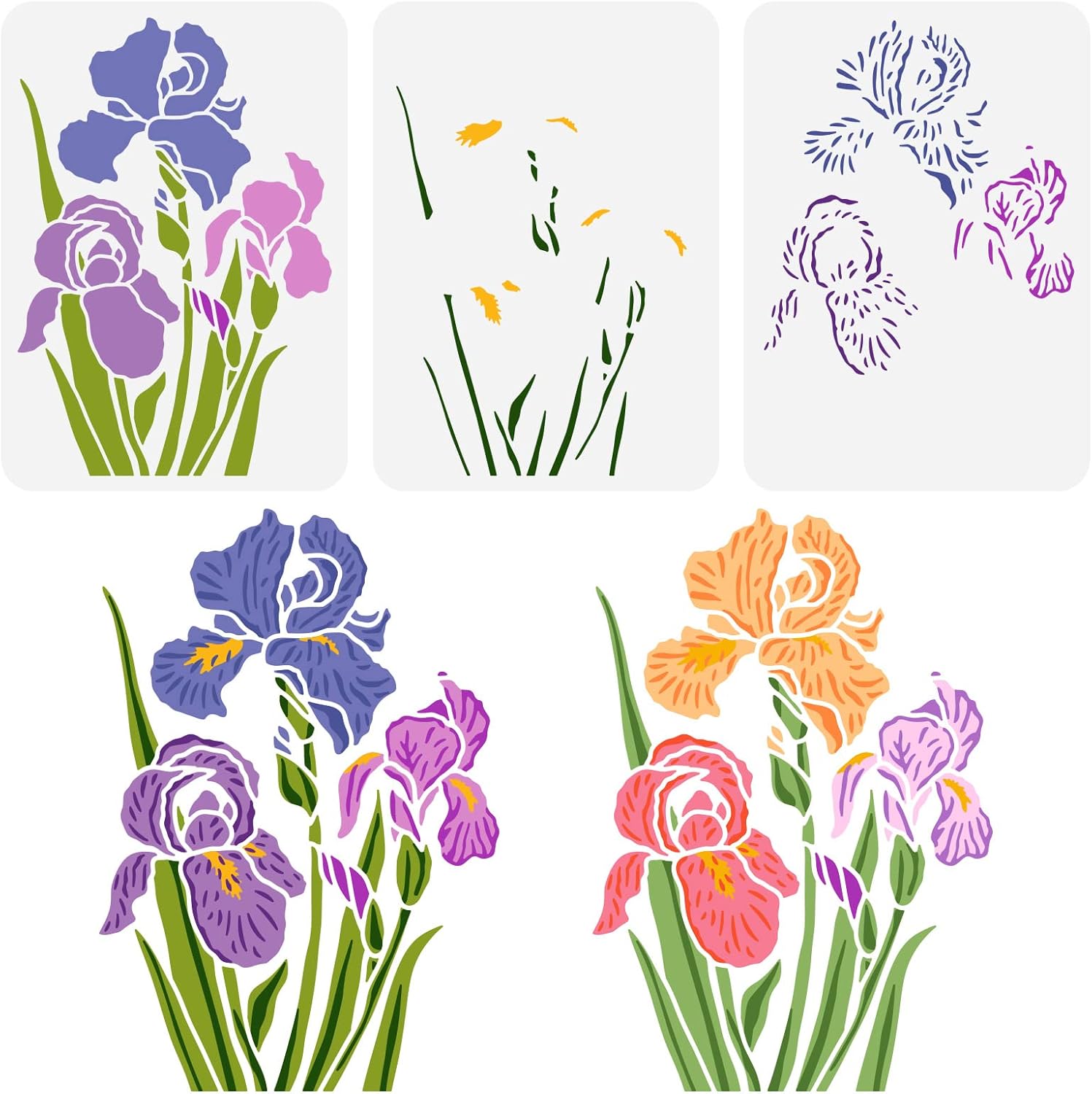 Amazon FINGERINSPIRE 3 Pcs Layered Iris Stencil 8 3x11 7inch amazon-fingerinspire-3-pcs-layered-iris-stencil-8-3x11-7inch