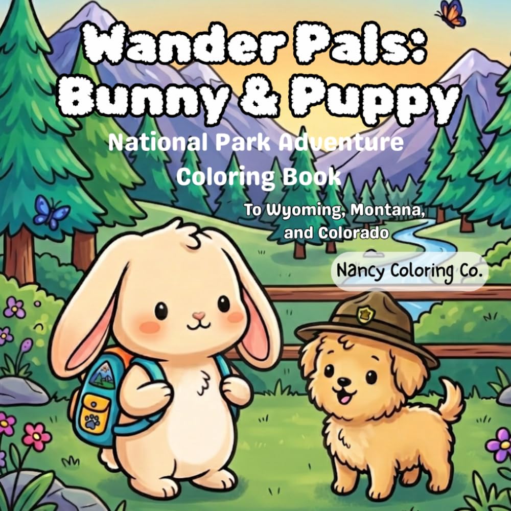 Wander Pals: Bunny & Puppy: National Park Adventure Coloring Book