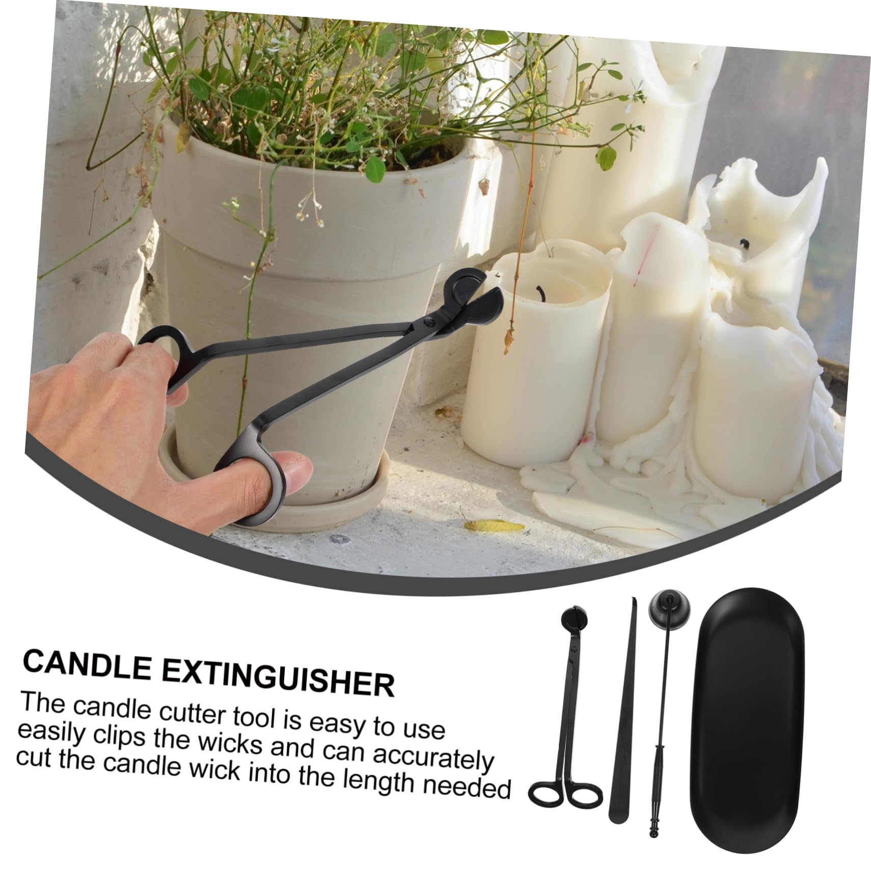 Set Spegnicandela Nero in Ferro per Candele Profumate