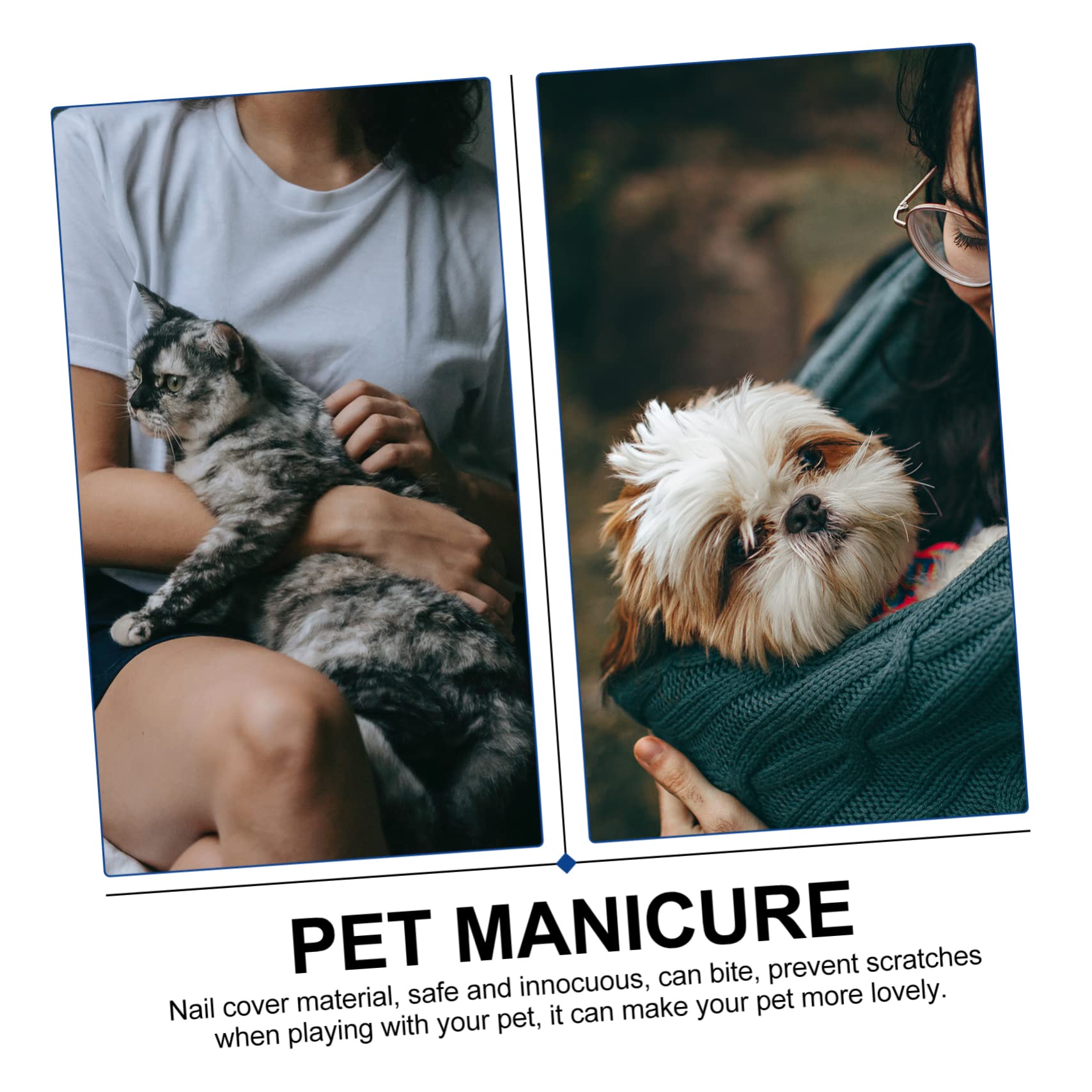 POPETPOP 480 Pièces Ensemble D'ongles pour Animaux De Compagnie Animal De Compagnie Animaux Domestiques Casquette Griffe De Chat Fournitures pour Animaux Gel De Silice Assorti
