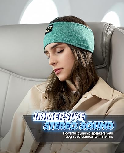 Miniatura 4 de Diadema con auriculares inalámbricos, Bluetooth, sonido estéreo, ultra delgada, HD, perfecta para dormir, entrenar, trotar, yoga, insomnio, viajes
