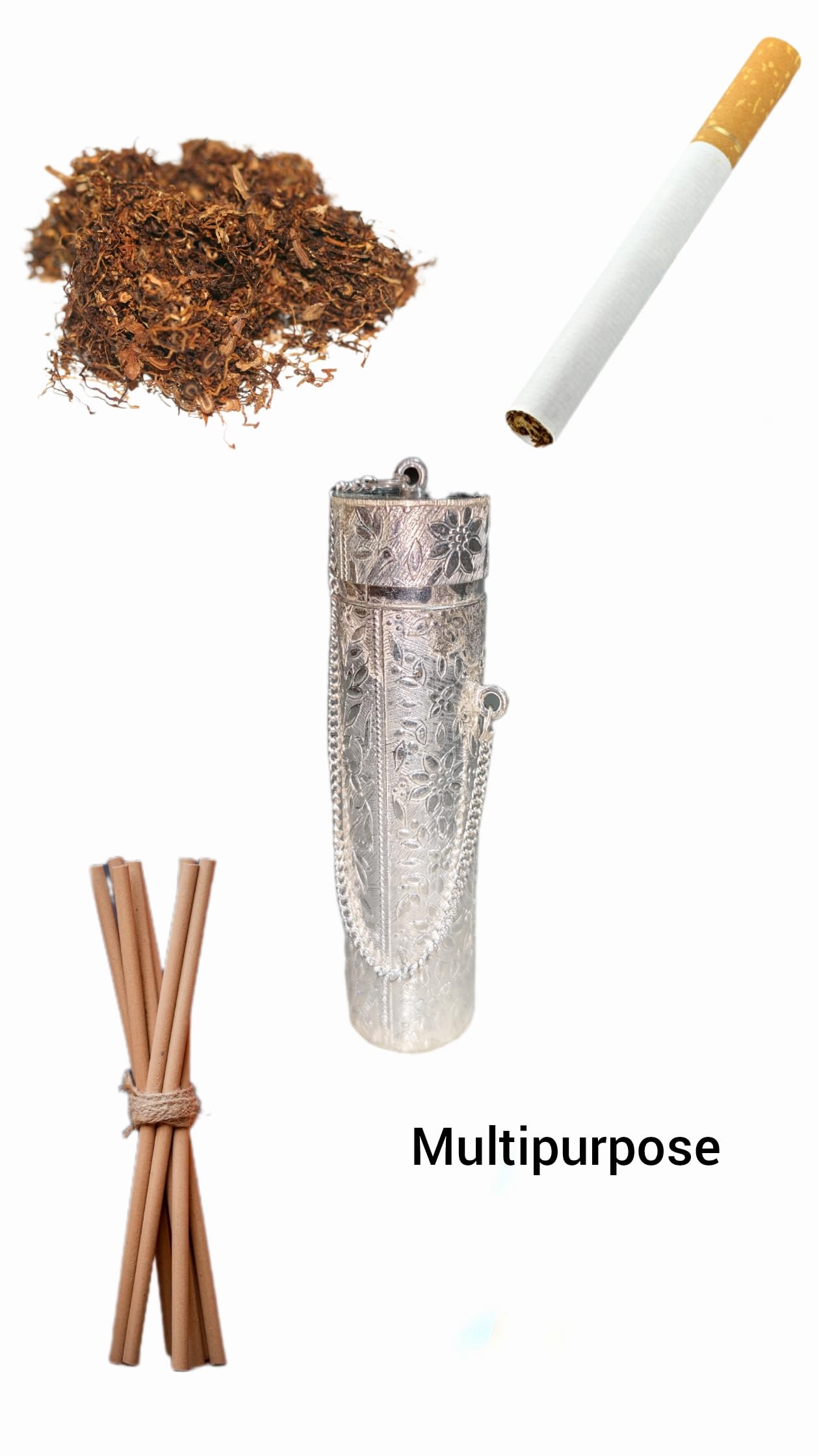 tobacco with chuna Hope Kart Long Dhoop Stick Holder Box Chuna Dani Dabi Silver Plated White  Metal Empty Tobacco Jarda Chunauti Khaini Lime Dibbi Cigarette for Men