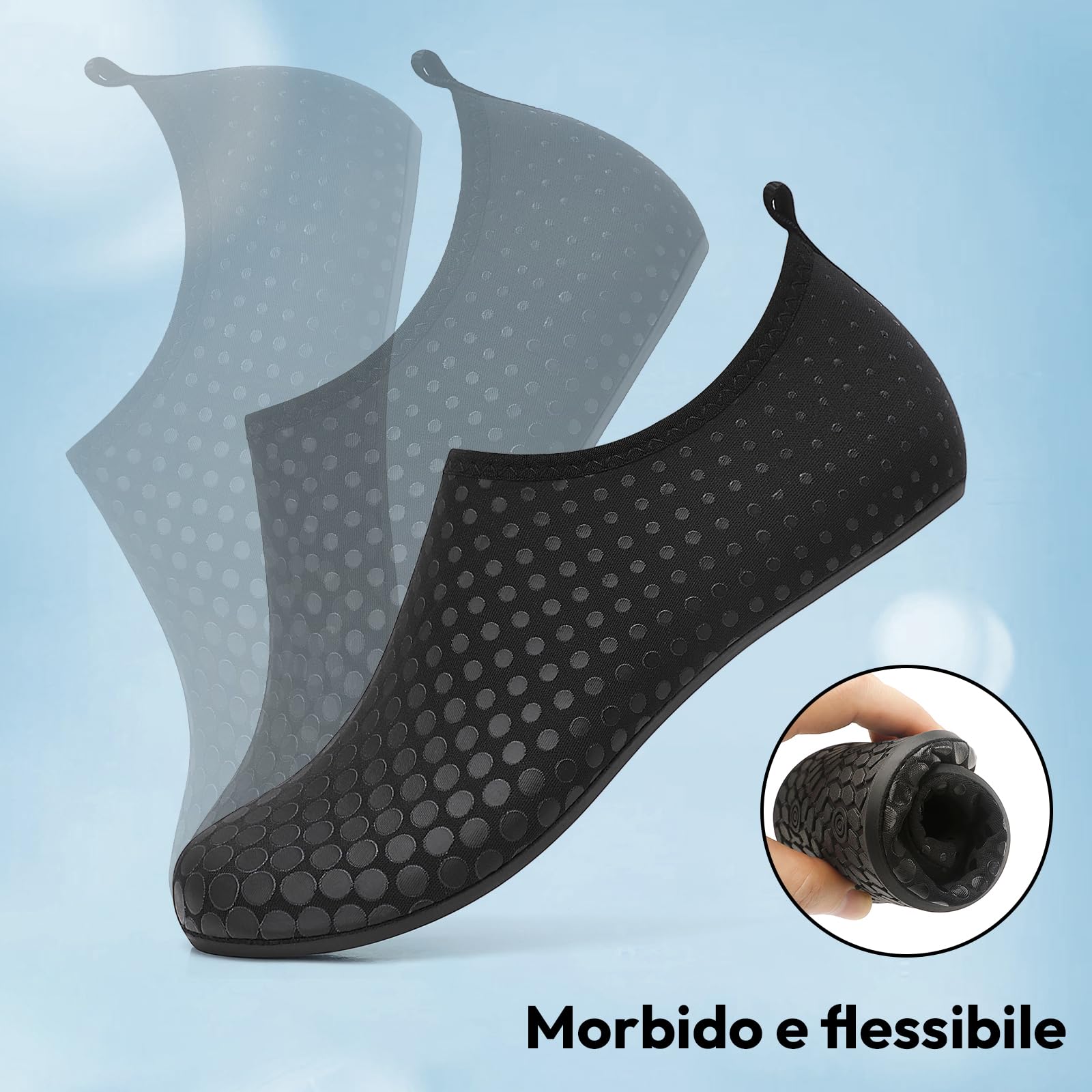 Donna Uomo Scarpe da Scoglio Scarpe da Immersione Antiscivolo Water Shoes Scarpe da Acqua per Spiaggia Surf Bagno Snorkel Yoga Sport Acquatici Gr.34-47 EU
