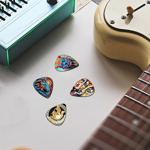 Miniatura 4 de Púas de guitarra, paquete de 24 púas de guitarra de grosor medio, paquete variado de púas para guitarra acústica eléctrica, bajo, ukelele (mixto-11)