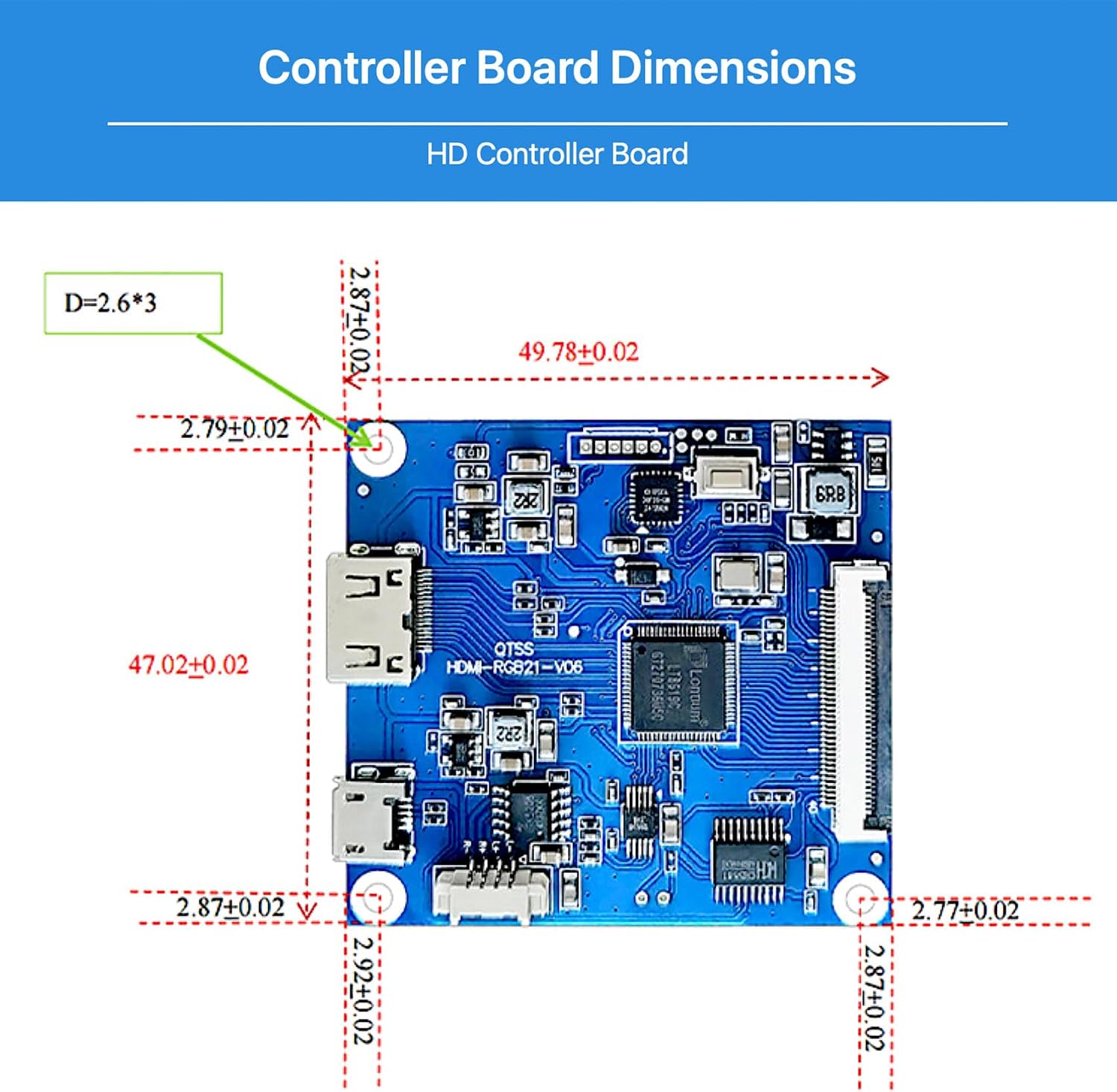 TekGroAml 6.2 Inch 360x960 430 nits LCD Display,Mini H/D Board,USB 5V Power
