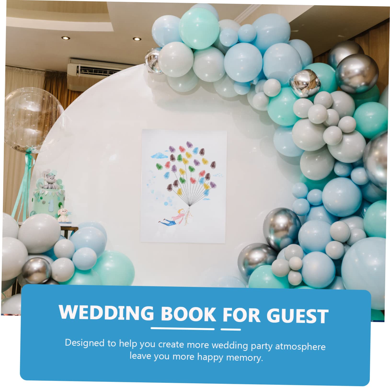 IMIKEYA 4 Stück Fingerabdruck Gästebuch DIY Fingerprint Balloon Hochzeitsdekor Kreatives Signierbild für Hochzeiten Geburtstage und Besondere Anlässe zur Erinnerung