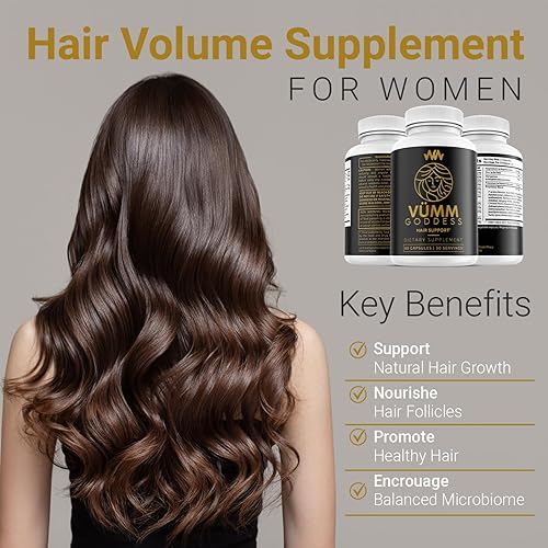 Miniatura 7 de Suplemento para el crecimiento del cabello para mujer  Soporte para el cabello más grueso y completo para adelgazar el cabello y vitaminas para la