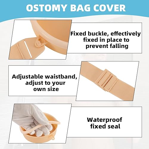 Miniatura 3 de Cubierta de ducha de ostomía, estoma ostomía, impermeable, para ostomía, colostomía, ileostomía, protector de heridas de ducha, suministros de