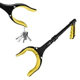 Grabber Reacher Tool 19 Inch Long, Foldable Pick Up Stick - Strong Grip Magnetic Tip - Heavy Duty Trash Picker Claw Reacher Grabber Tool Elderly Wheelchair Mobility Aid (Yellow)