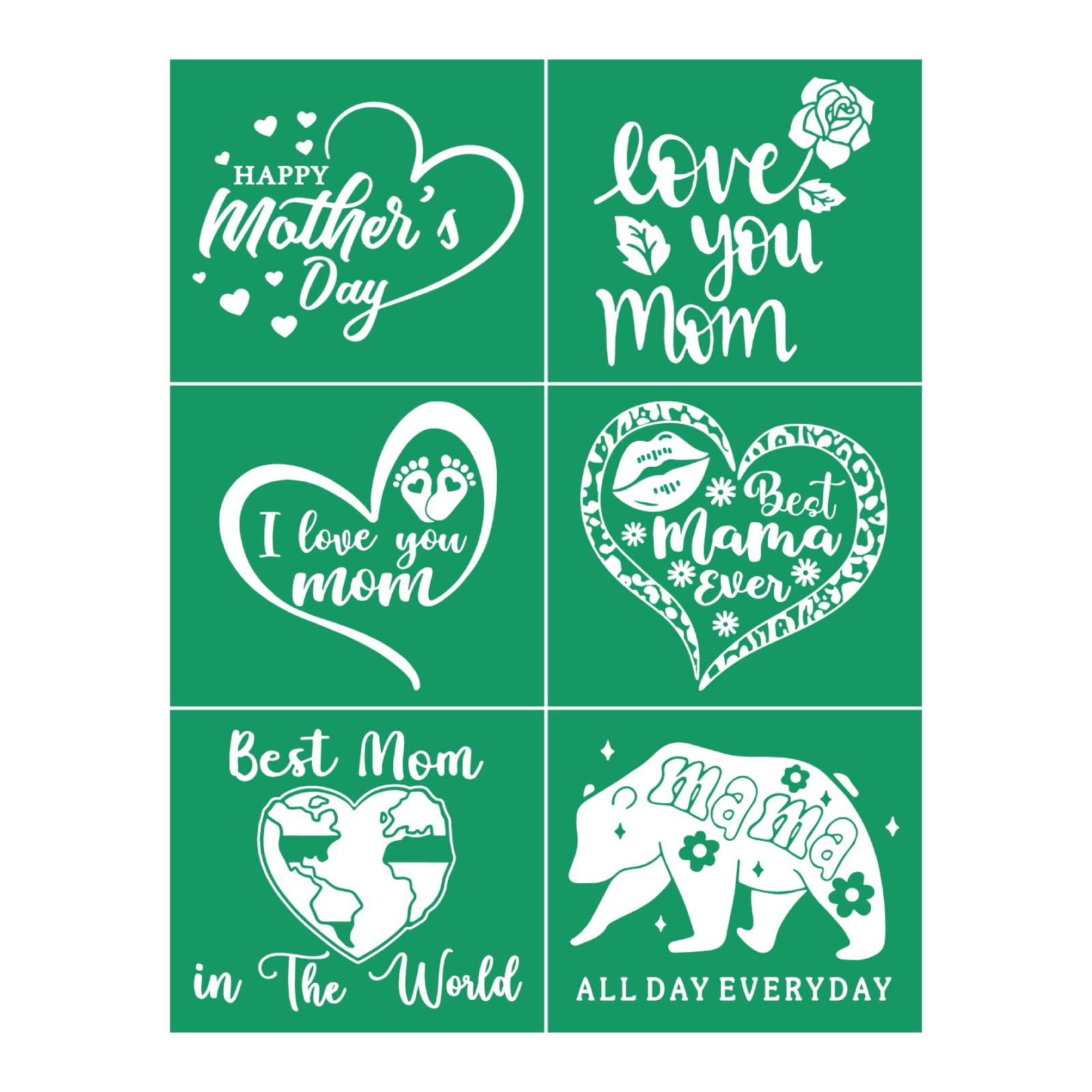 DGAGA Love Mom Silk Screen Stencils,Mother's Day Mesh Transfers Chalk Paste Screen Printing Stencil Reusable Stencils for Craft,Fabric,Self Adhesive