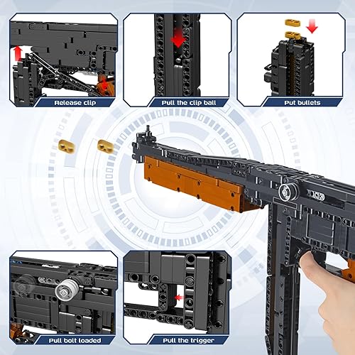 Miniatura 4 de Lrure Juego de bloques de construcción de pistola modelo 11, juego de juguetes de construcción de pistolas de montaje para regalos, kit de modelo de