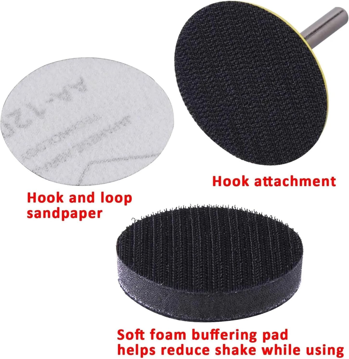 ZVHZQEMMT 197 Pcs Sanding Discs 2 Inch Hook and Loop Assorted Grit Sandpaper with Soft Foam for Grinders Electric Drill Lucky