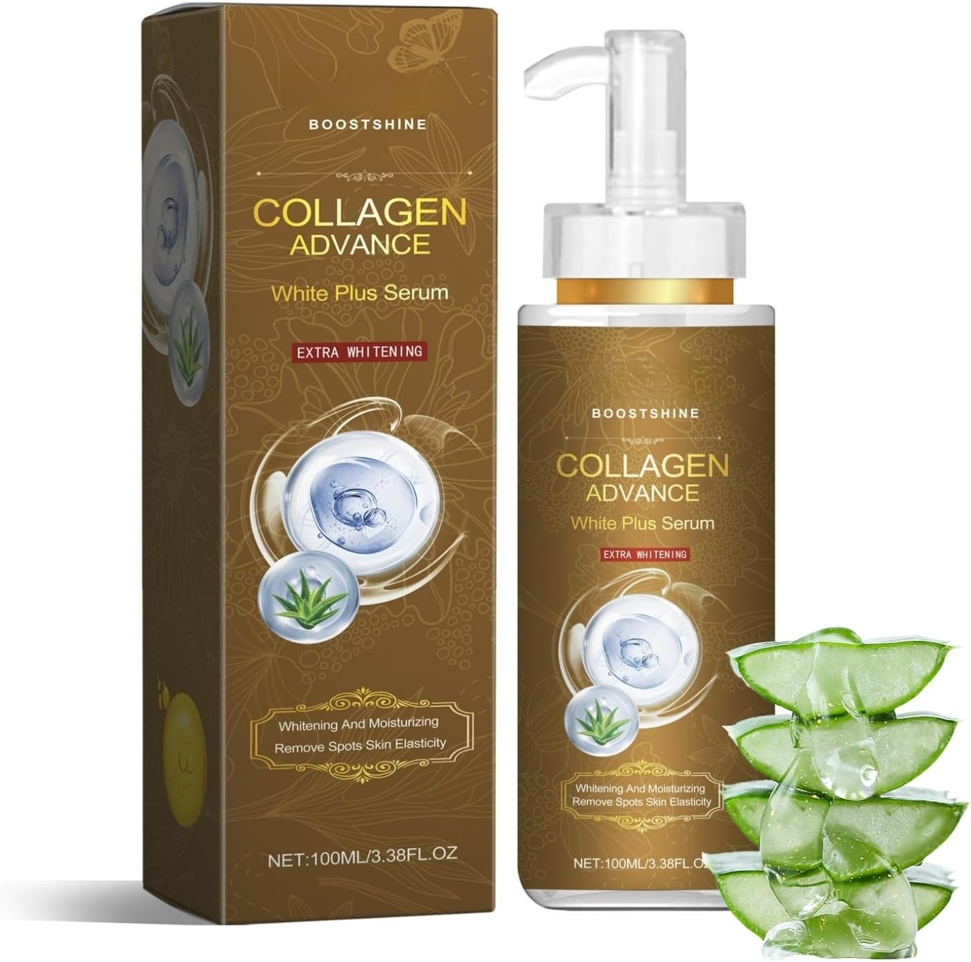 Anti-Aging Boost Collagen Serum,Wrinkle Filler Face Serum,Collagen Ser-um Face with Vitamin C,Hyaluronic Acid,Aloe Vera Extract,Collagen&Vitamin C Ser-um for Fa-ce,Fa-ce Moisturiser for All Skin Types