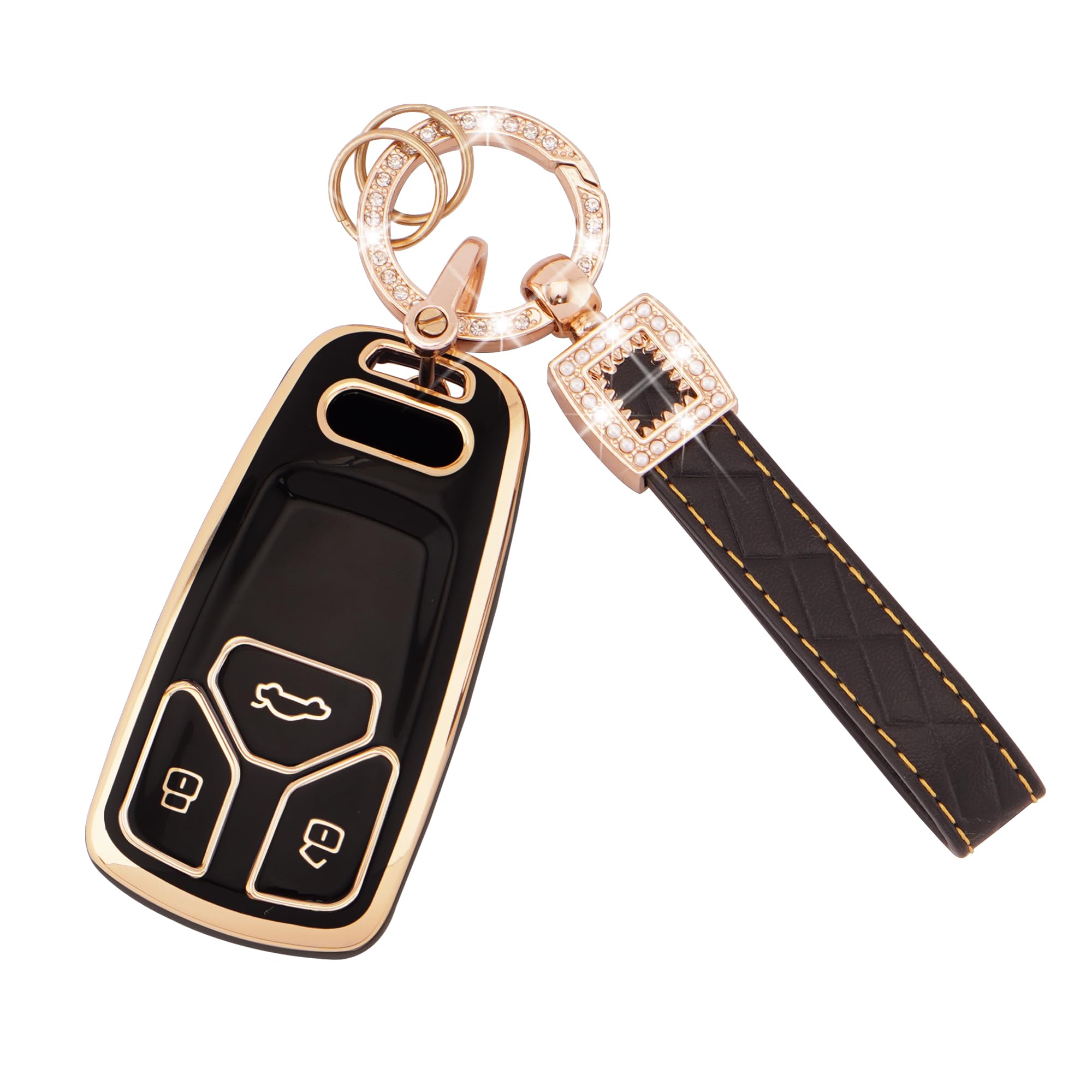 Car Key Fob Case Fit for Peugeot 107 207 307 307S 308 407 607 807 3008 5008 Citroen C2 C3 C4 C5 C6 C8 Xsara 2 Buttons Flip Folding Key Case Shell with Leather Keychain Lanyard (BP-Pgt-2F) — view 30
