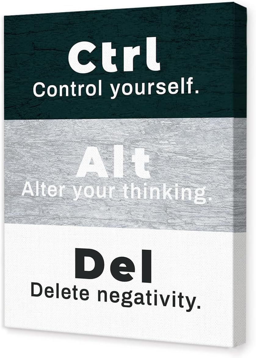 JANLAN Ctrl Alt Delete Wall Decor,Inspirational Office Wall Art for Home Office Workplace 11×15 Inches