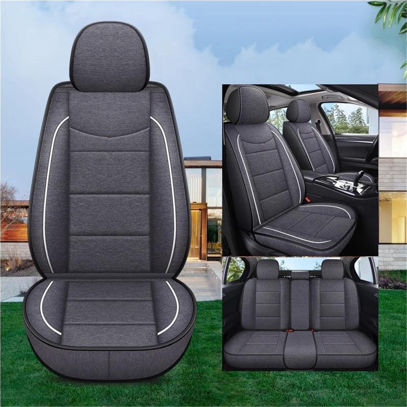 Fundas de Asiento Fundas Protectoras para Asientos Delanteros Y Traseros Interior De Coche Impermeables para para Caddy para Passat para Golf