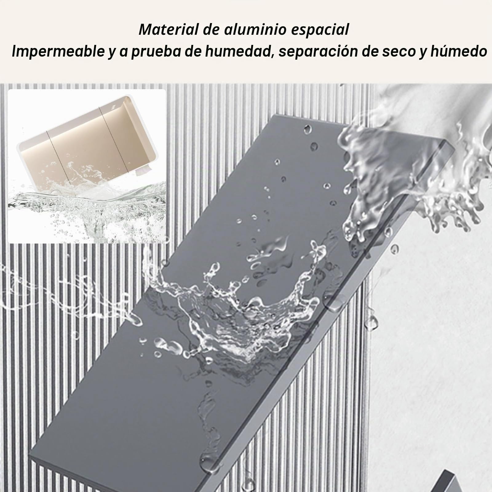 Moderna Armario Espejo Baño con Luz LED, Aluminio Rectangular, Antivaho, Maquillaje Inteligente, Sensible al Tacto ( Color